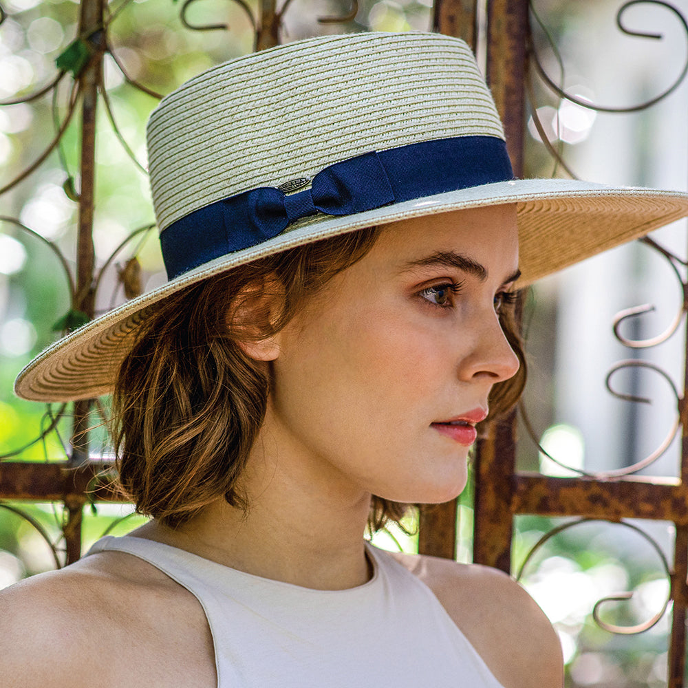 Scala Sonnenhut aus Toyo-Stroh mit großer Krempe - Natur