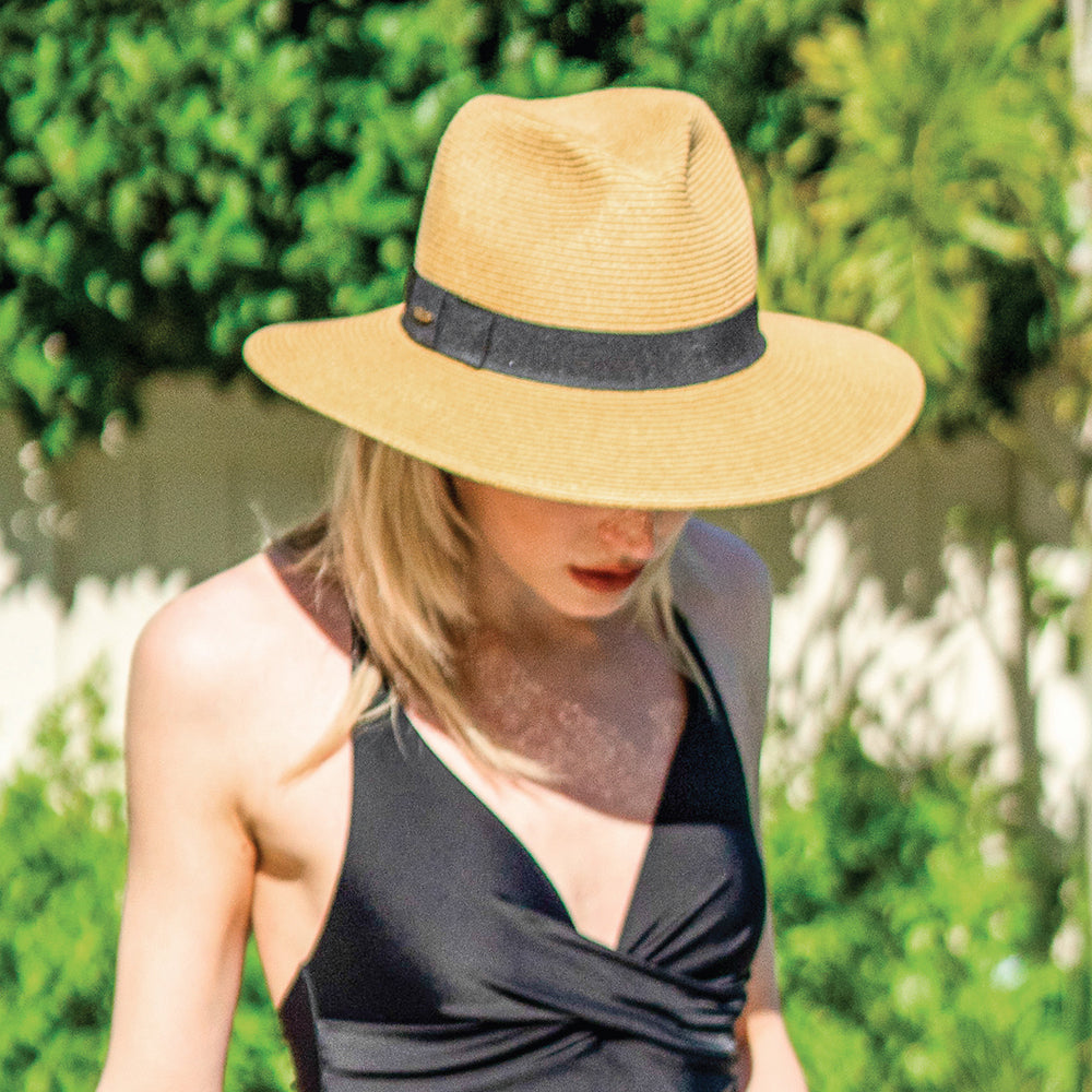 Scala Helena Fedora Hut mit erweiterte Krempe - Toast