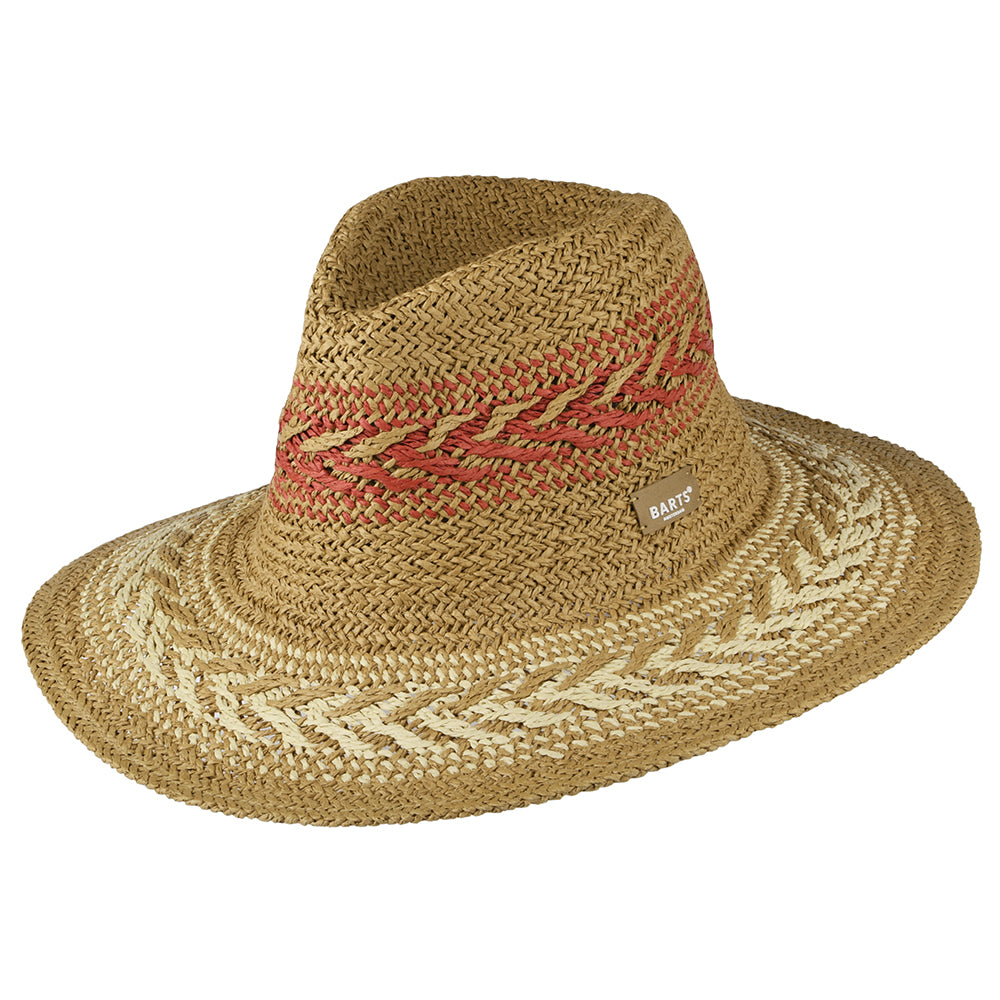 Barts Caledona Sommer Fedora Hut - Hellbraun-Multi