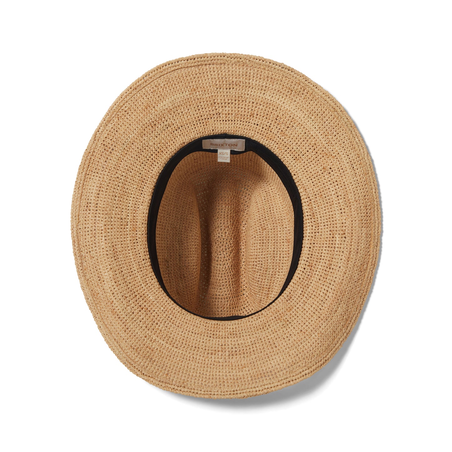 Brixton Odessa Gehäkelter Cowboy Hut aus Raffia Stroh - Hellbraun