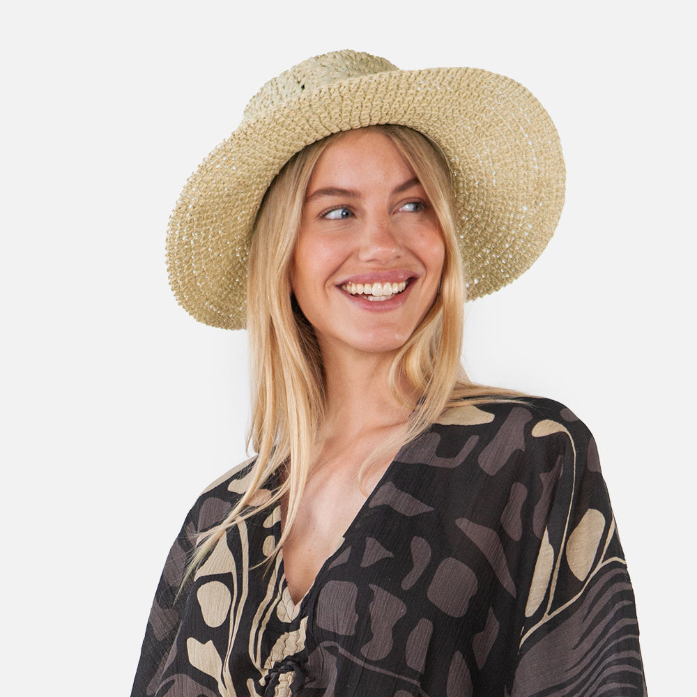 Barts Fainte Gehäkelter Kreissäge Hut aus Toyo Stroh - Weizen