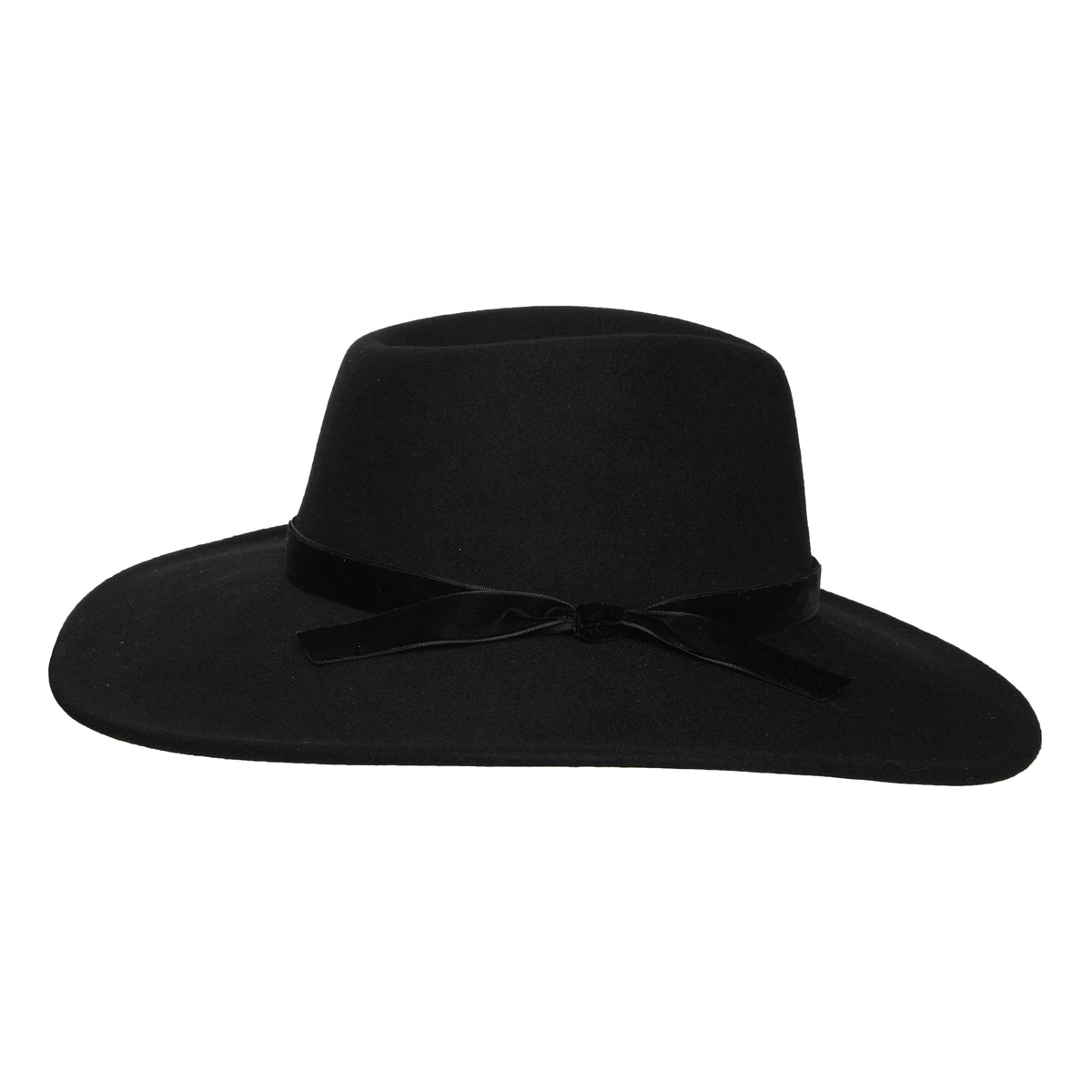 Scala Calista Rancher Fedora Hut aus Wollfilz mit Samt-Hutband III - Schwarz
