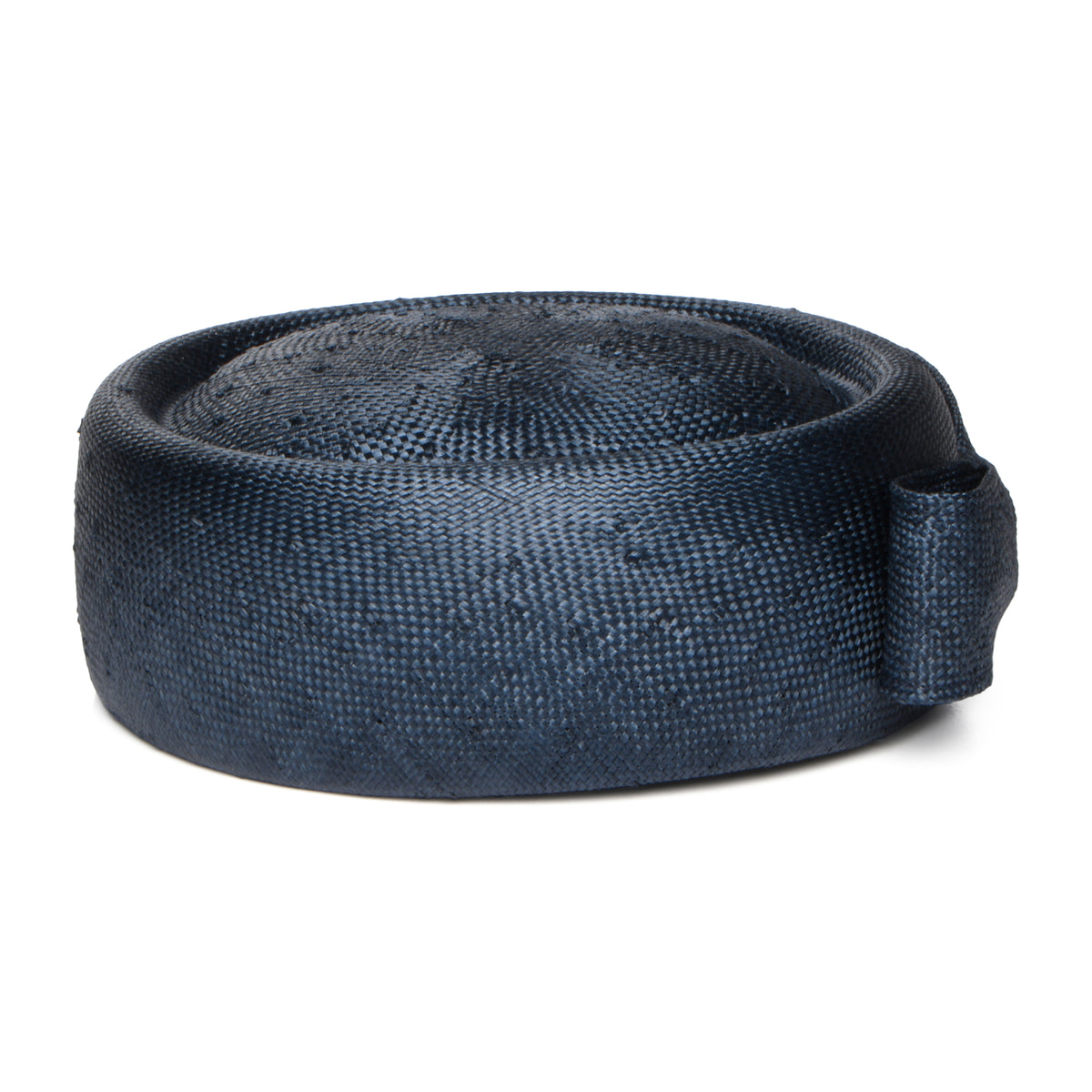 Whiteley Jackie O Pillbox Hut aus Stroh - Marineblau