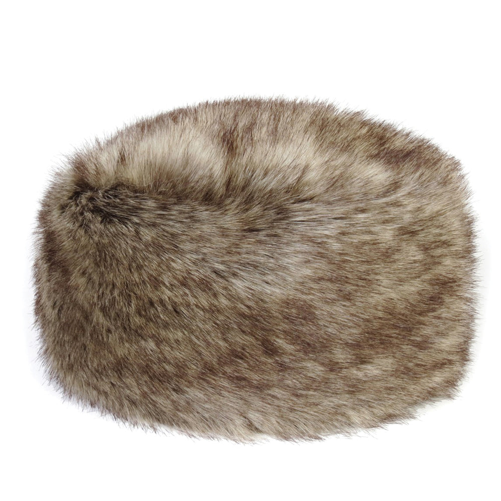 Helen Moore Winter Pillbox Hut aus Kunstfell - Hellbraun