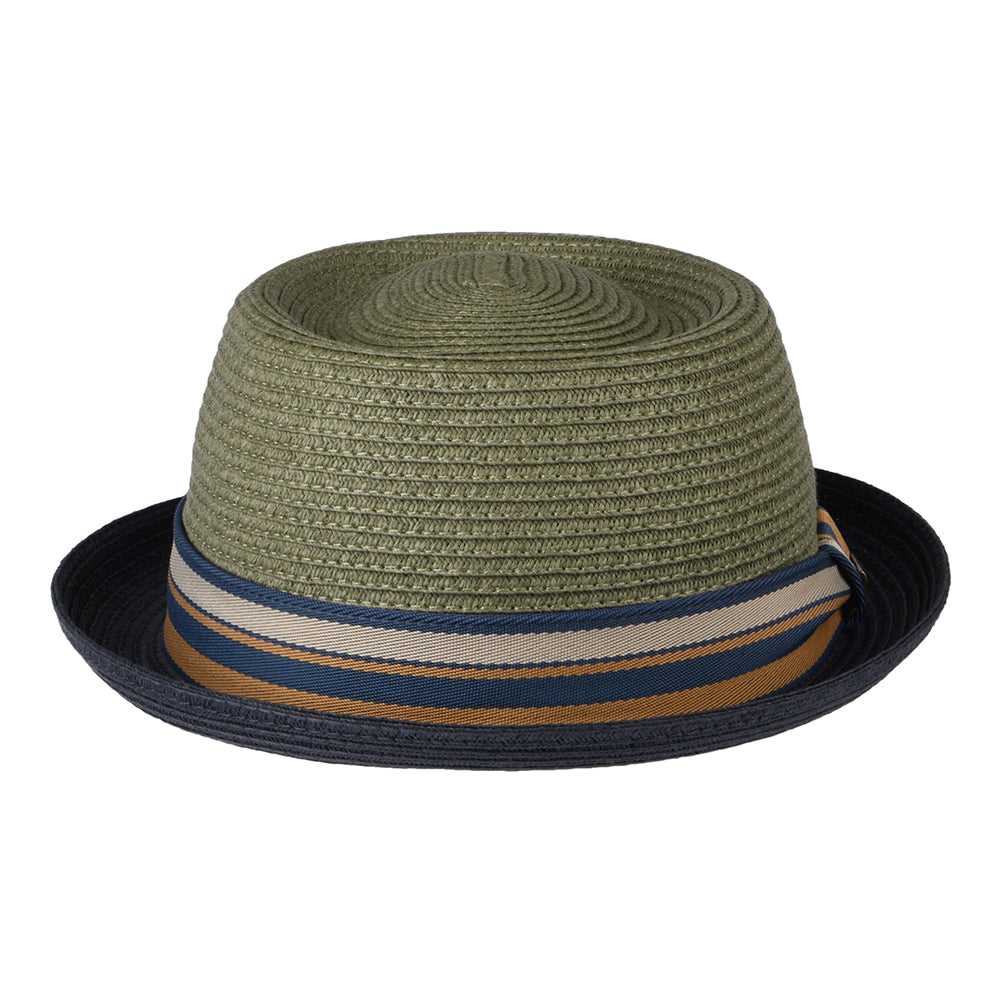 Stetson Pork Pie Hut aus Toyo Stroh - Grau-Blau