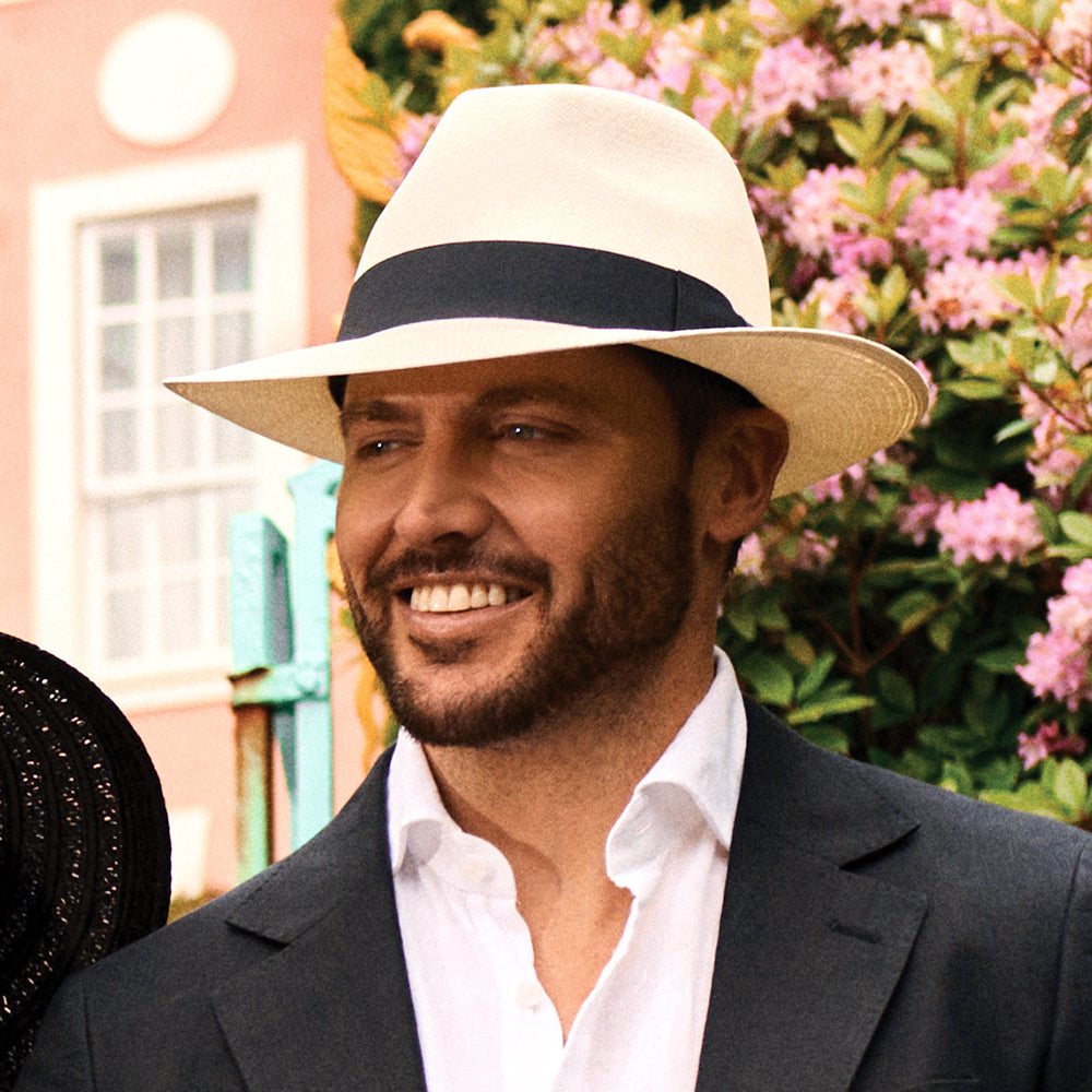 Failsworth Grade 8 Panama Fedora Hut - Perlweiß