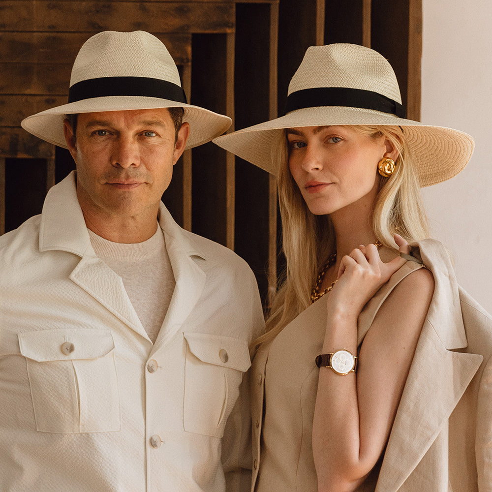 Christys mit heruntergeklappter Krempe Panama Safari Fedora Hut - Natur