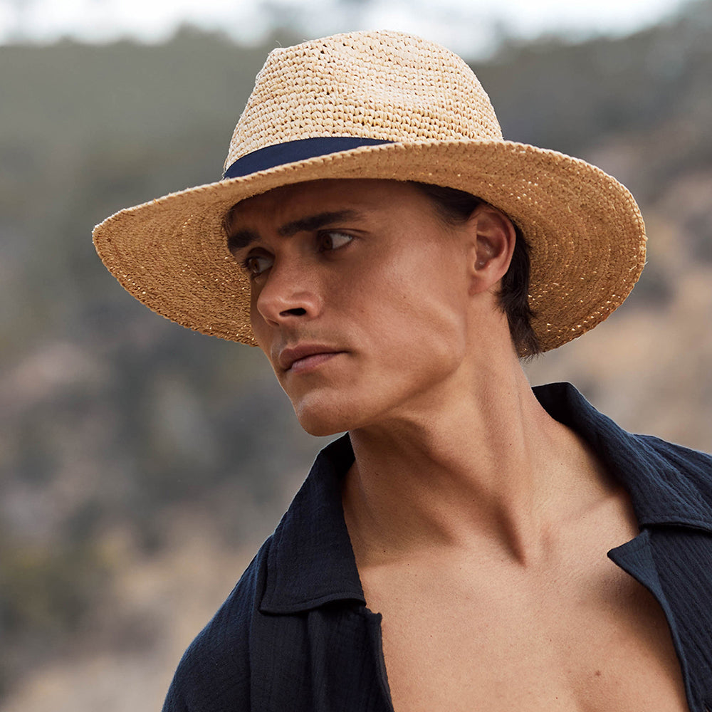 Barts Albury Gehäkelter Fedora Hut aus Raffia-Stroh - Natur