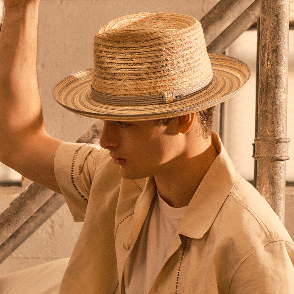 Bailey Kylen Fedora Hut Zweifarbig - Natur-Olivgrün