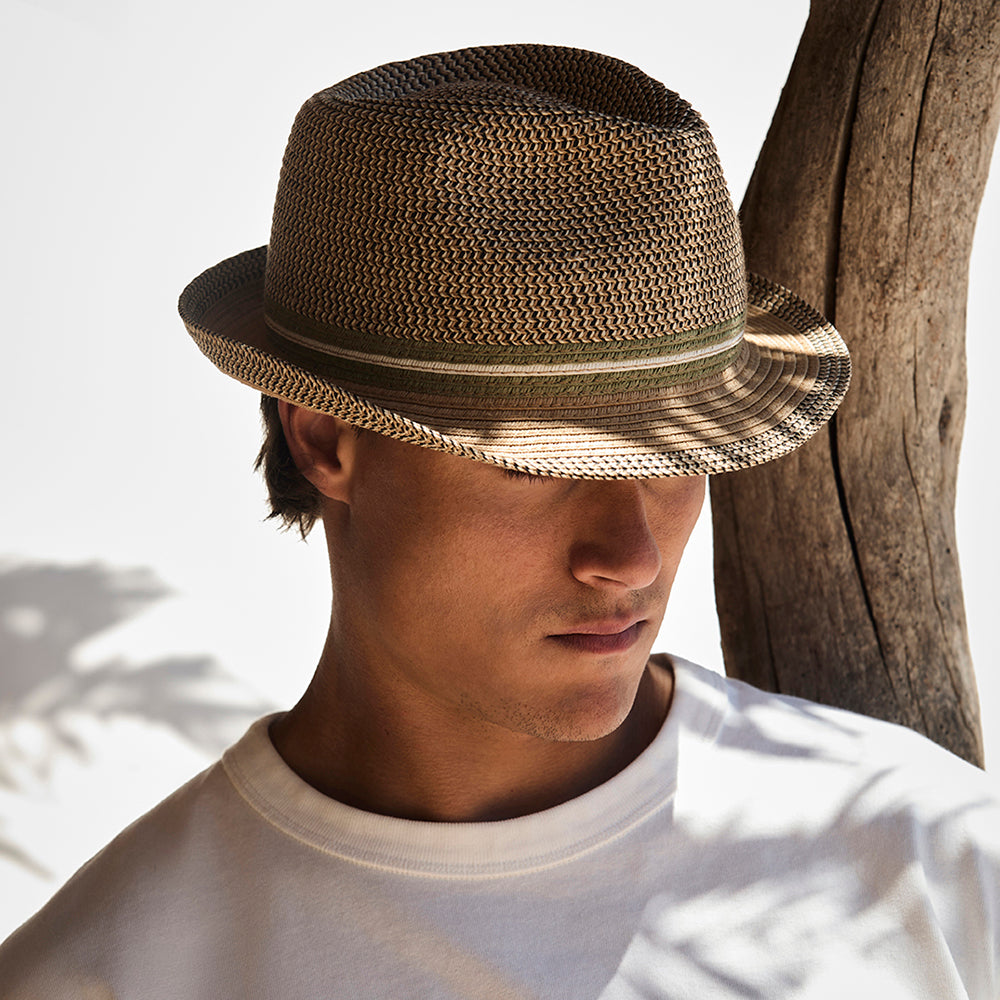 Barts Fluoriet Sommer Trilby Hut - Hellbraun