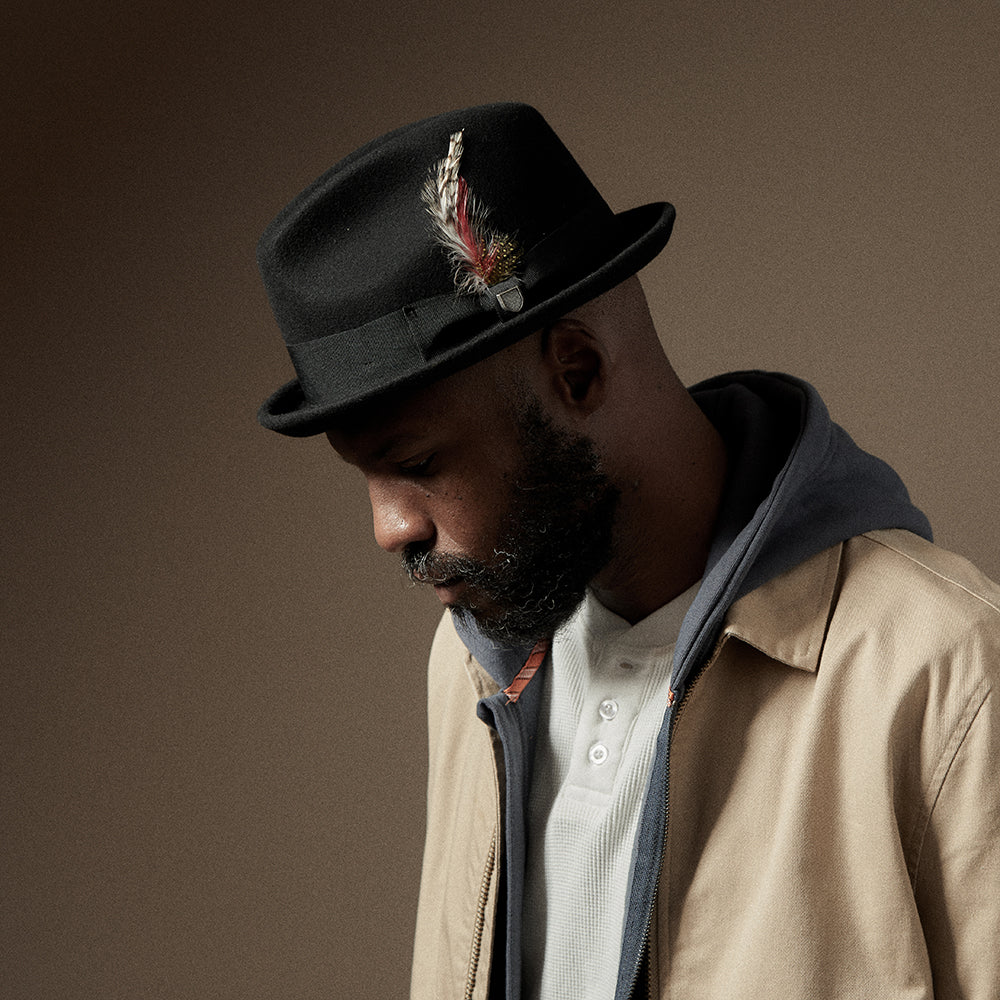 Brixton Gain Trilby Hut aus Wollfilz - Schwarz