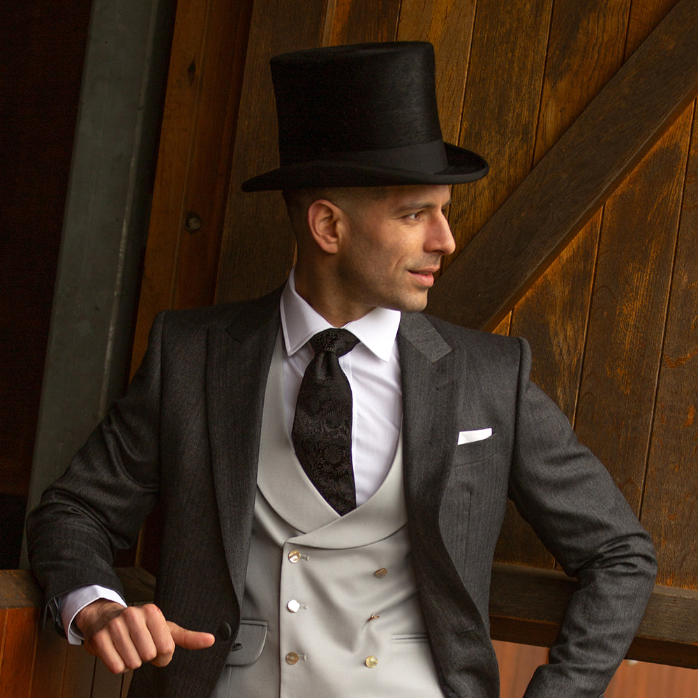 Christys Hoher Zylinder Hut aus Haarfilz - Schwarz