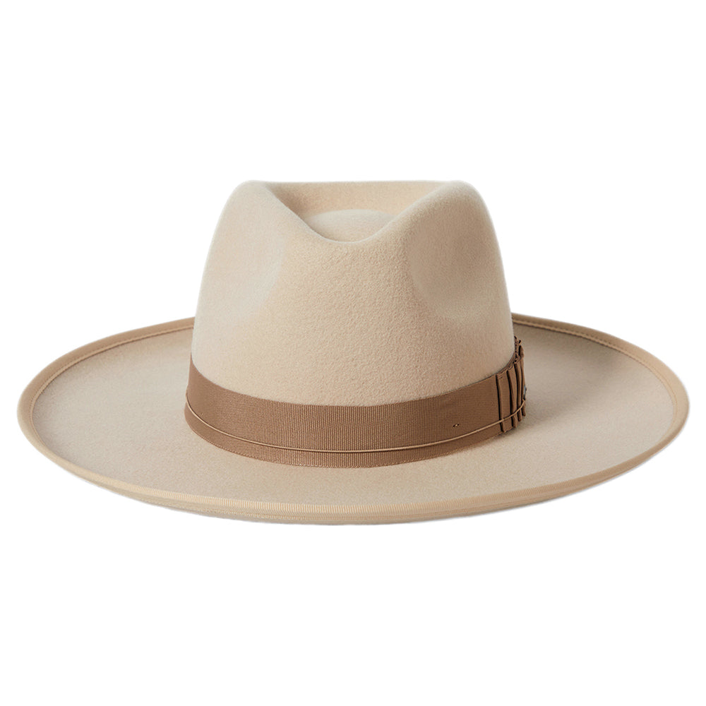 Brixton Reno Fedora Hut aus Wollfilz - Beige-Sand