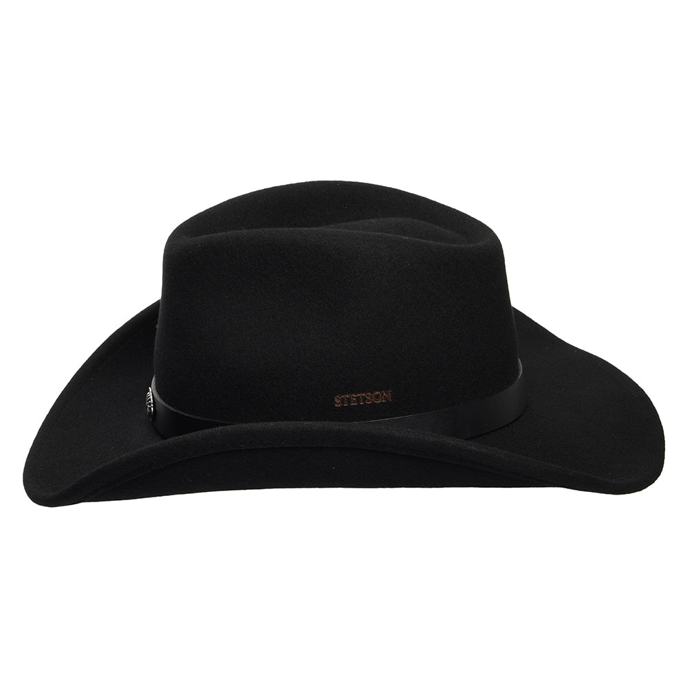 Stetson Knautschbarer Wasserabweisende Cowboy Hut aus Wollfilz - Schwarz