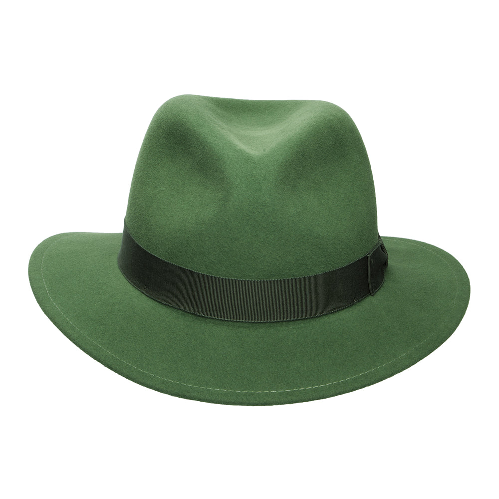 Bailey Curtis Knautschbarer Wasserabweisende Fedora Hut aus Wollfilz - Helles Waldgrün