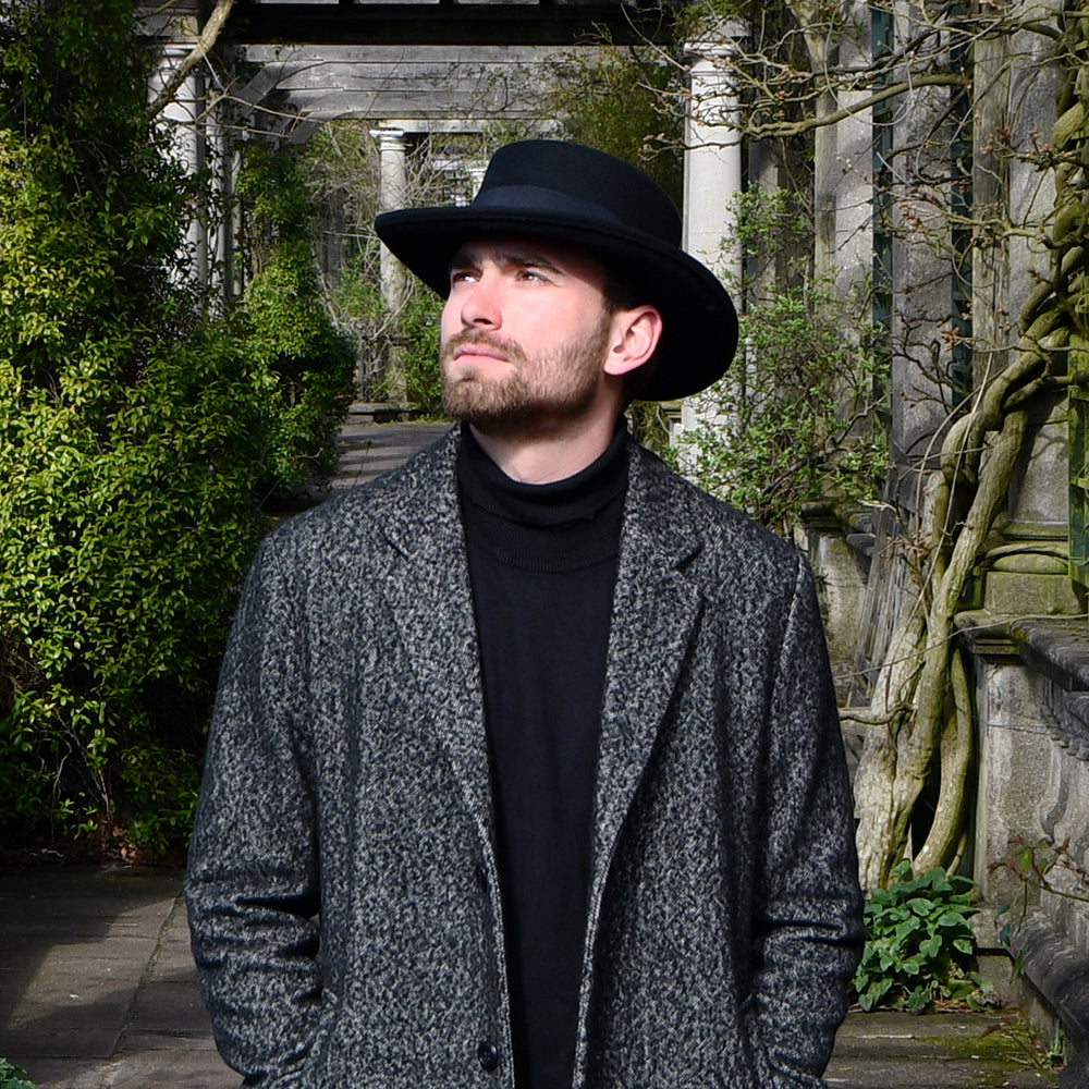 Jaxon & James Knautschbarer Gambler Filzhut - Schwarz