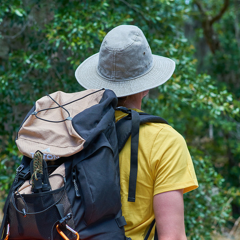 Dorfman Pacific Rondavel Safari Fedora Hut aus Baumwolle - Olivgrün