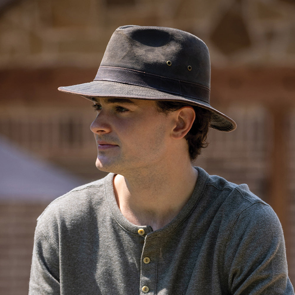 Dorfman Pacific Safari Hut aus verwitterter Baumwolle - Lodenstoff