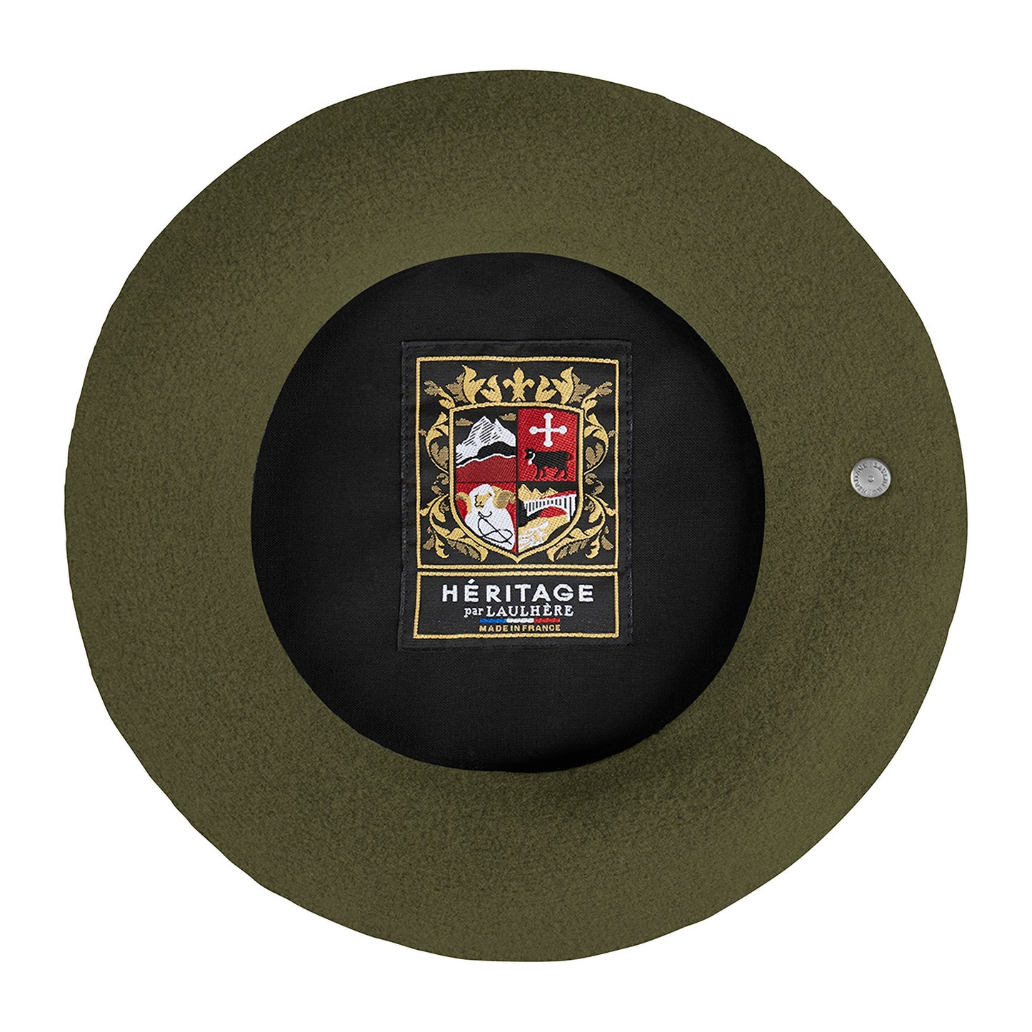 Laulhère authentische Baskenmütze aus Merinowolle - Olivgrün