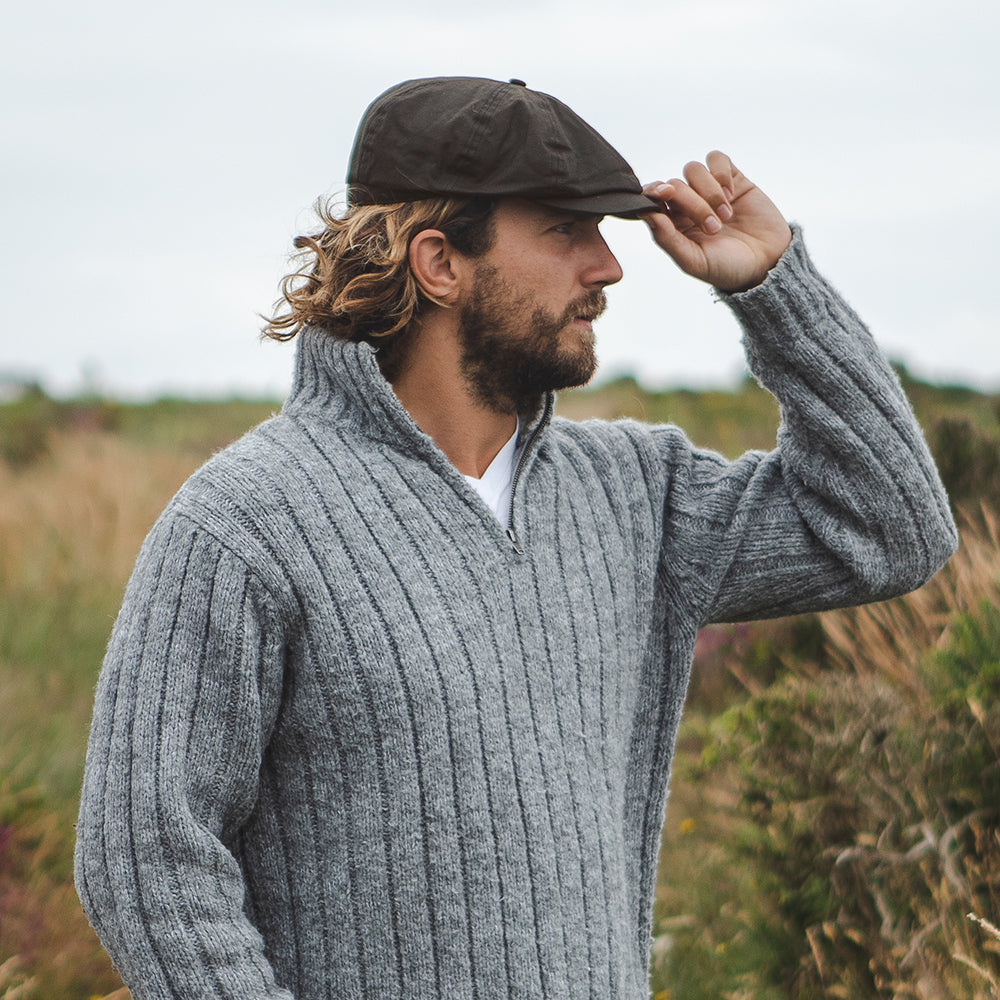 Jaxon & James Ballonmütze aus Wachstuch - Braun