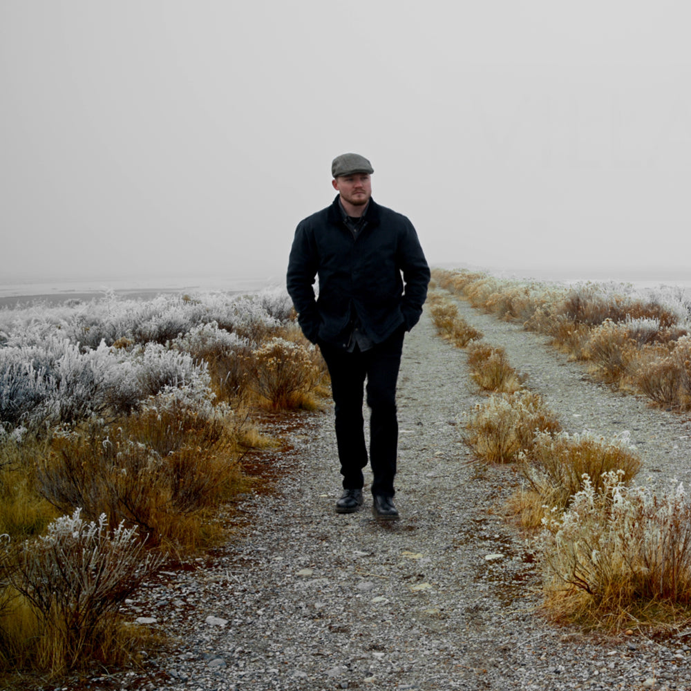 Jaxon & James Lundale HARRIS TWEED Schiebermütze mit Fischgrätmuster - Olivgrün-Braun