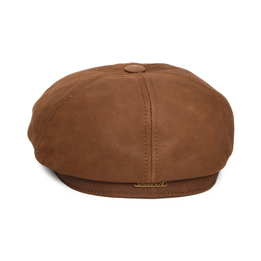 Stetson Ballonmütze aus Nubuck Leder - Cognac