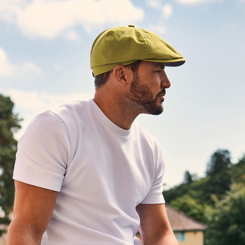 Failsworth Hudson Ballonmütze aus Baumwoll-Canvas - Apfelgrün-Anthrazit