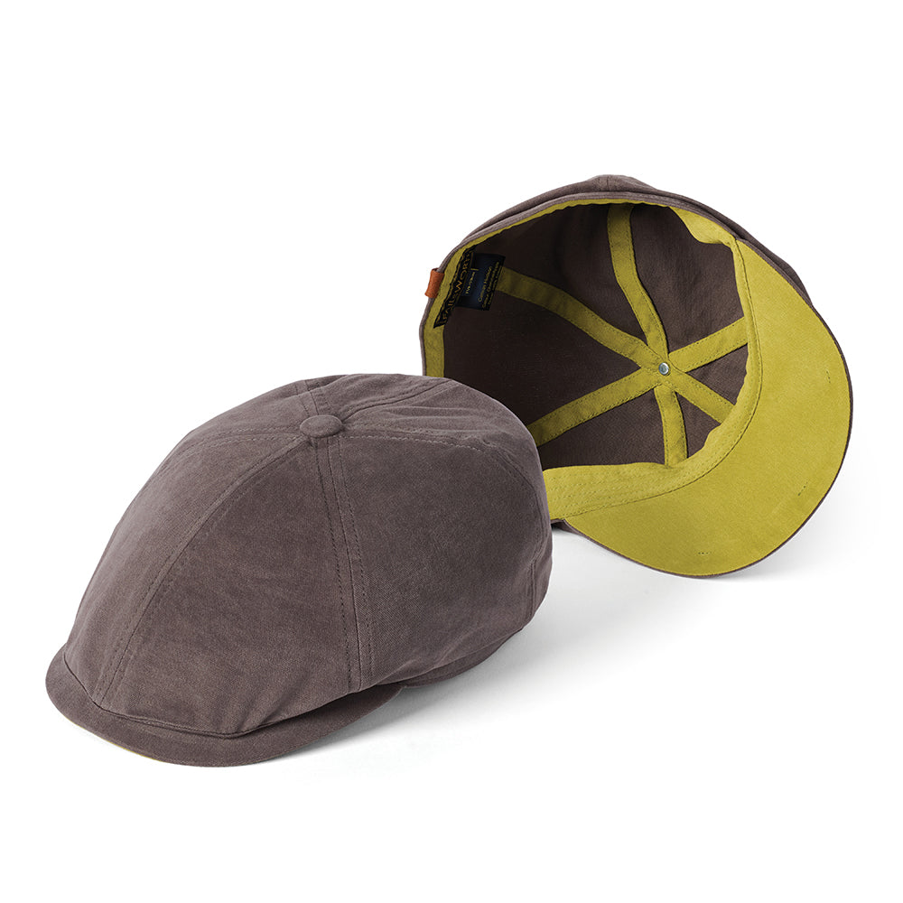 Failsworth Hudson Ballonmütze aus Baumwoll-Canvas - Anthrazit-Apfelgrün