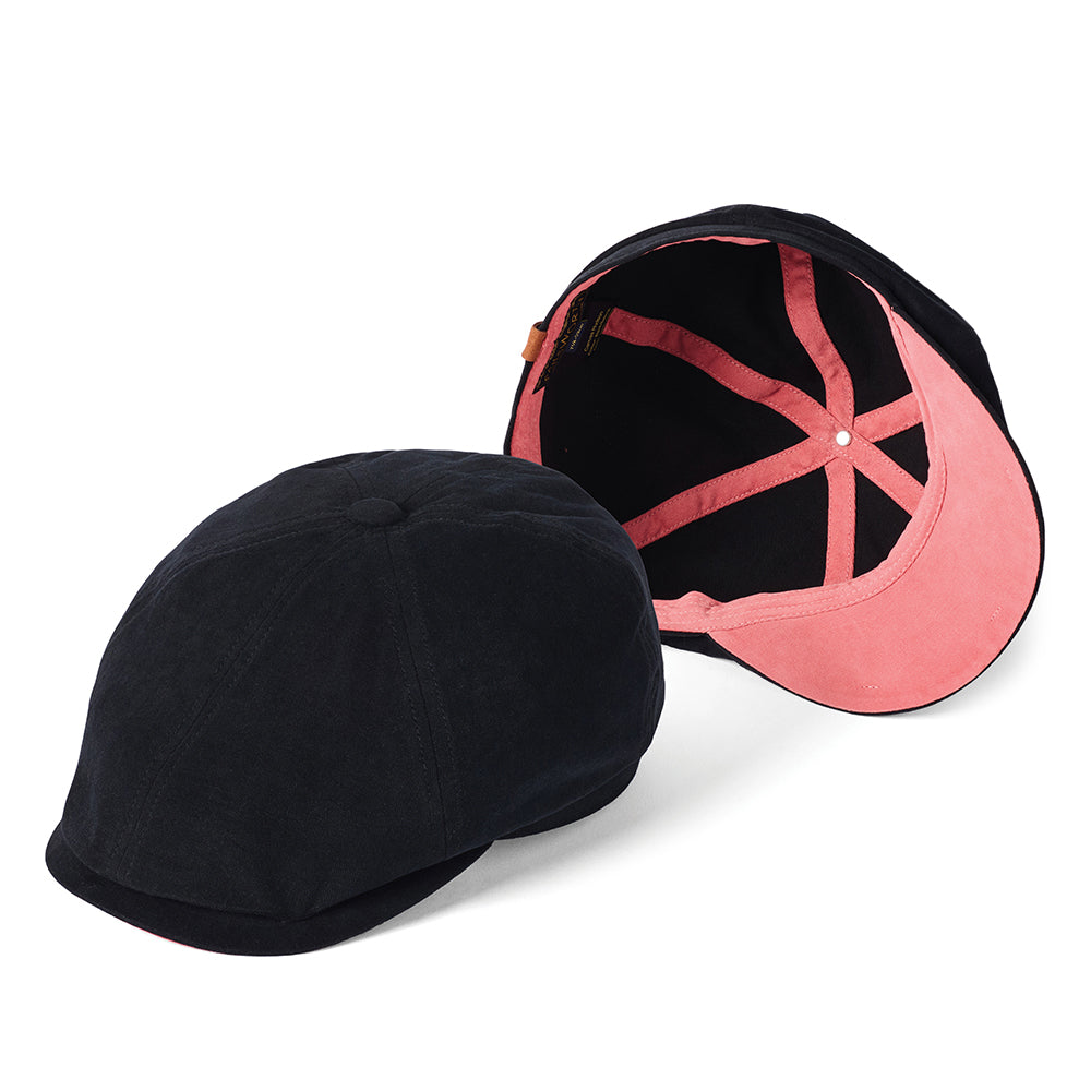 Failsworth Hudson Ballonmütze aus Baumwoll-Canvas - Schwarz-Lachs