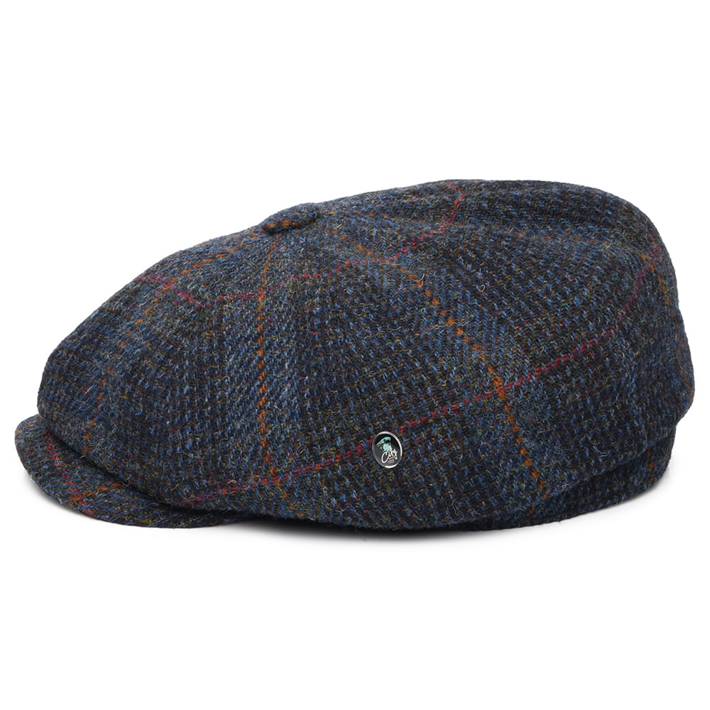 City Sport Le Curieux HARRIS TWEED Ballonmütze - Marineblau-Rostrot