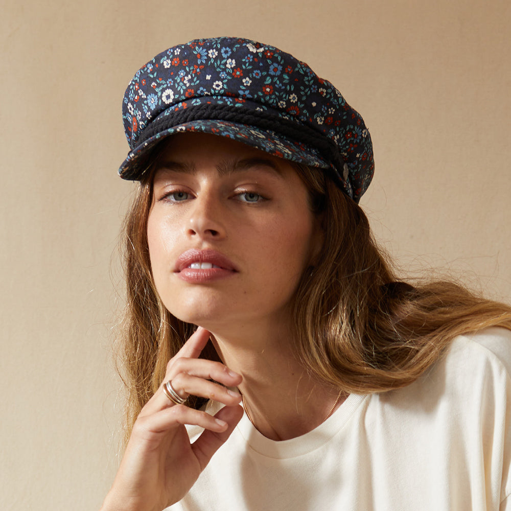 Brixton Schiffermütze Floral aus Baumwolle - Verwaschenes Marineblau