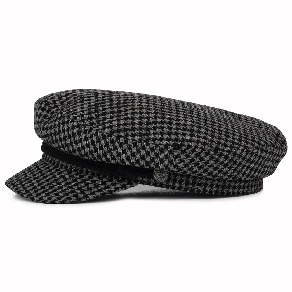 Brixton Schiffermütze Houndstooth - Grau-Schwarz