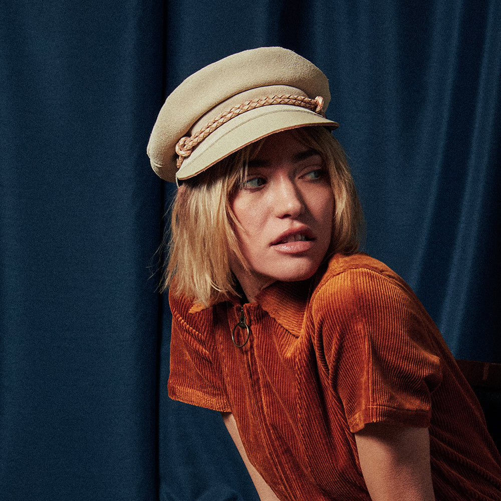 Brixton Kayla Reserve Schiffermütze aus Suede - Creme