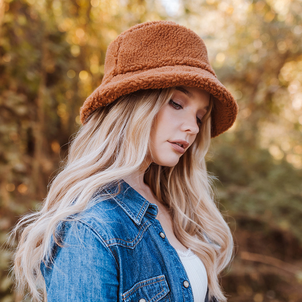 Scala Kirsten Kunst Sherpa Fischerhut - Rostrot