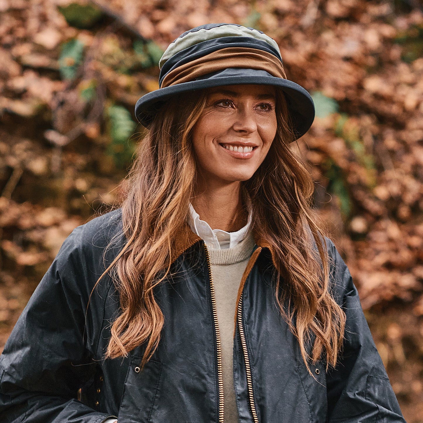 Failsworth Annie Regen Fischerhut aus British Waxed Cotton - Schwarz
