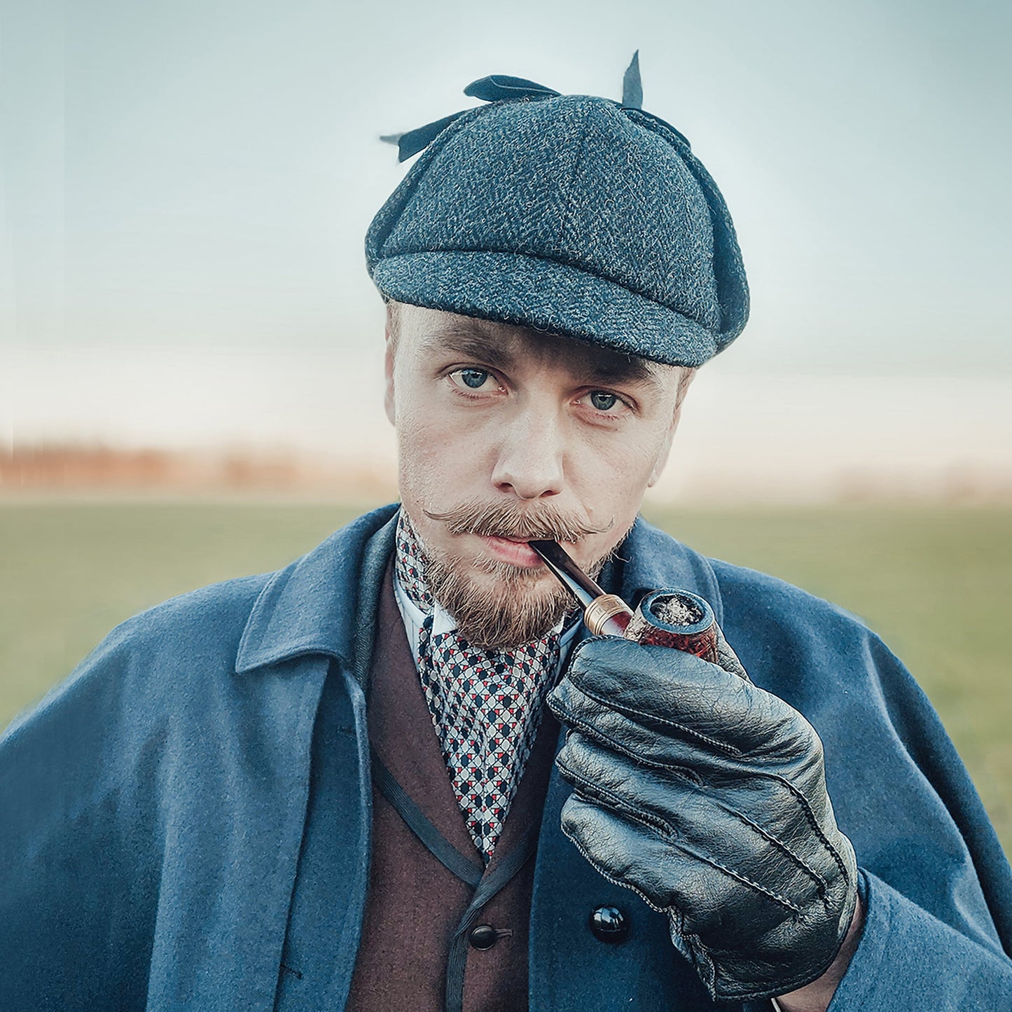 Jaxon & James Sherlock Holmes HARRIS TWEED Deerstalker Hut - Schwarz-Anthrazit