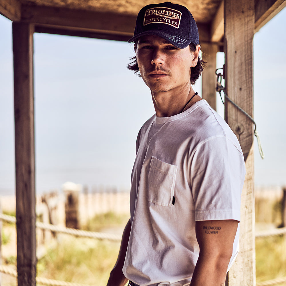Triumph Motorcycles Forecourt Denim Baseball Cap - Blau