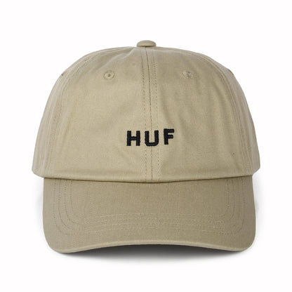 HUF Original Logo Baseball Cap mit gebogenem Visier aus Baumwolle - Hellbeige