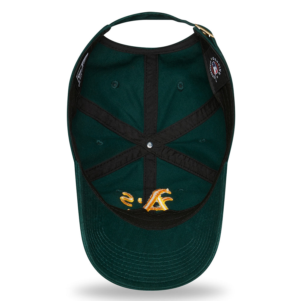 New Era 9TWENTY Oakland Athletics Baseball Cap - MLB League Essential II - Dunkelgrün-Gelb