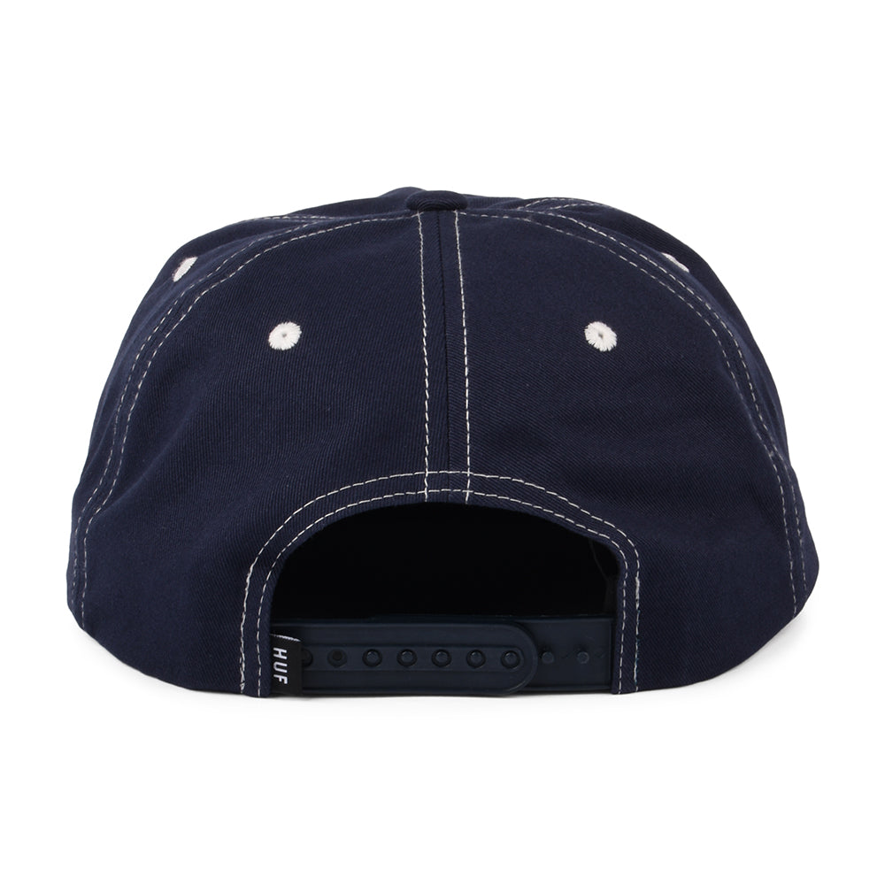 HUF Triple Triangle Unstrukturierte Snapback Cap - Marineblau-Weiß