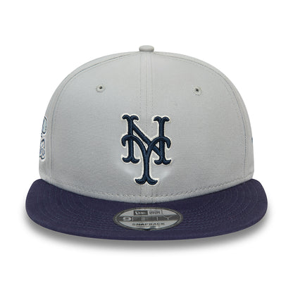 New Era 9FIFTY New York Mets Snapback Cap - MLB Patch - Grau-Marineblau