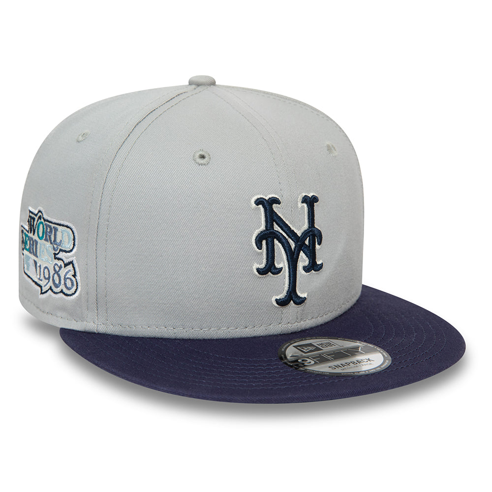 New Era 9FIFTY New York Mets Snapback Cap - MLB Patch - Grau-Marineblau