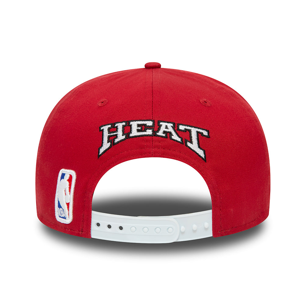 New Era 9FIFTY Miami Heat Snapback Cap - NBA Rear Logo - Rot