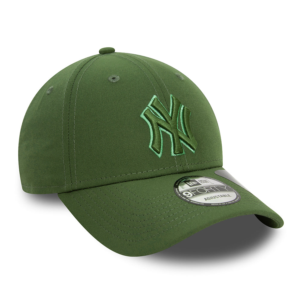 New Era 9FORTY New York Yankees Baseball Cap - MLB Repreve Outline - Olivgrün