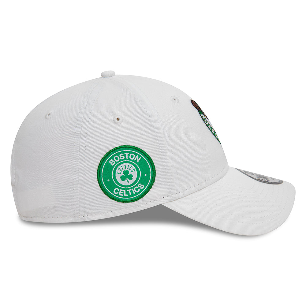 New Era 9FORTY Boston Celtics Baseball Cap - NBA Side Patch - Weiß-Grün