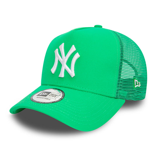 New Era A-Frame New York Yankees Trucker Cap - MLB League Essential II - Knallgrün-Weiß