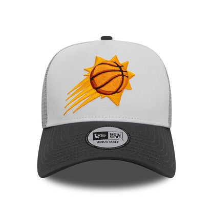 New Era A-Frame Phoenix Suns Trucker Cap - NBA Rear Arch - Grau-Graphitgrau