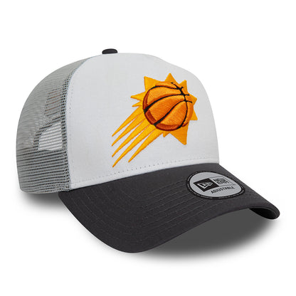 New Era A-Frame Phoenix Suns Trucker Cap - NBA Rear Arch - Grau-Graphitgrau