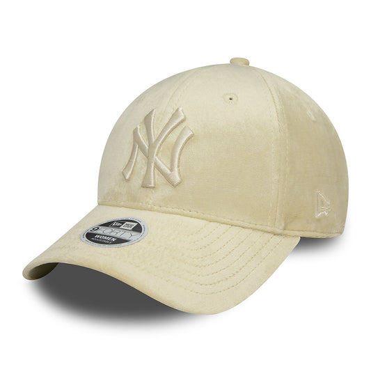 New Era Damen 9FORTY New York Yankees Snapback Cap - MLB Velour - Steingrau