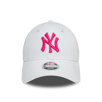 New Era Damen 9FORTY New York Yankees Baseball Cap - MLB League Essential - Weiß-Rosé